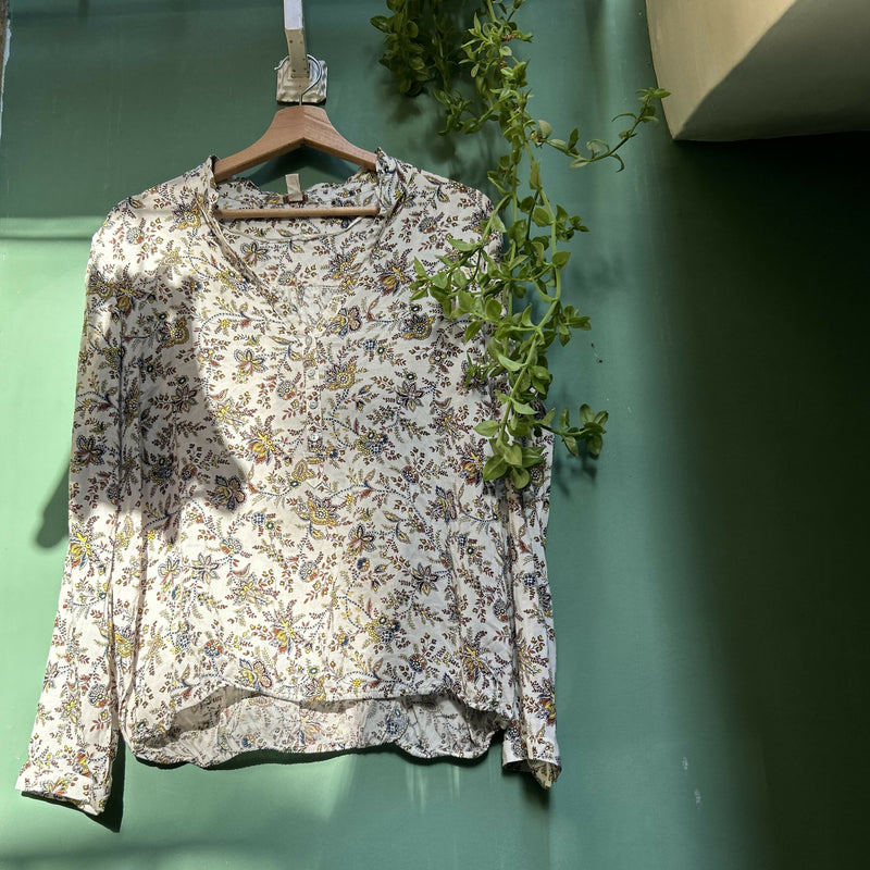 Esprit white floral blouse size 40