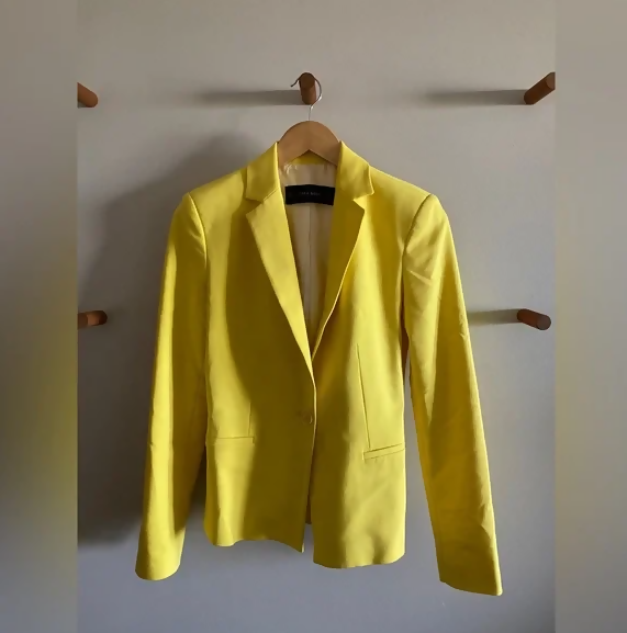 Zara Basic Lemon Yellow Blazer Size: M/L