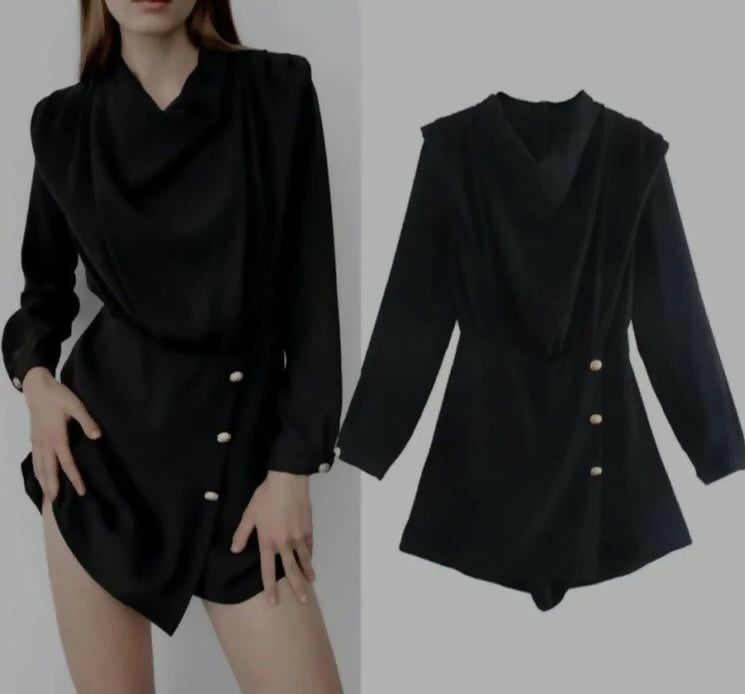 Kinzi Black Romper Size: L NEW WITH TAG