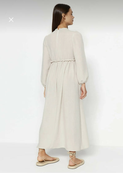 White Guipure Woven Dress