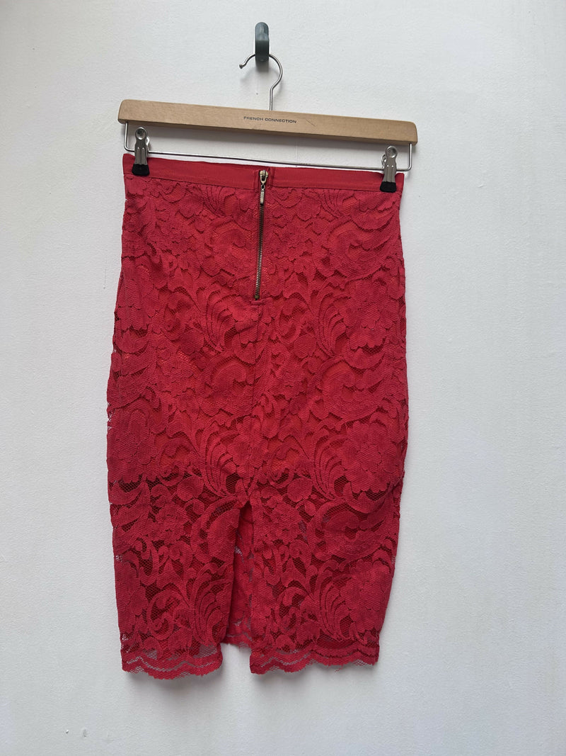 Red Lace Pull & Bear Skirt Size S