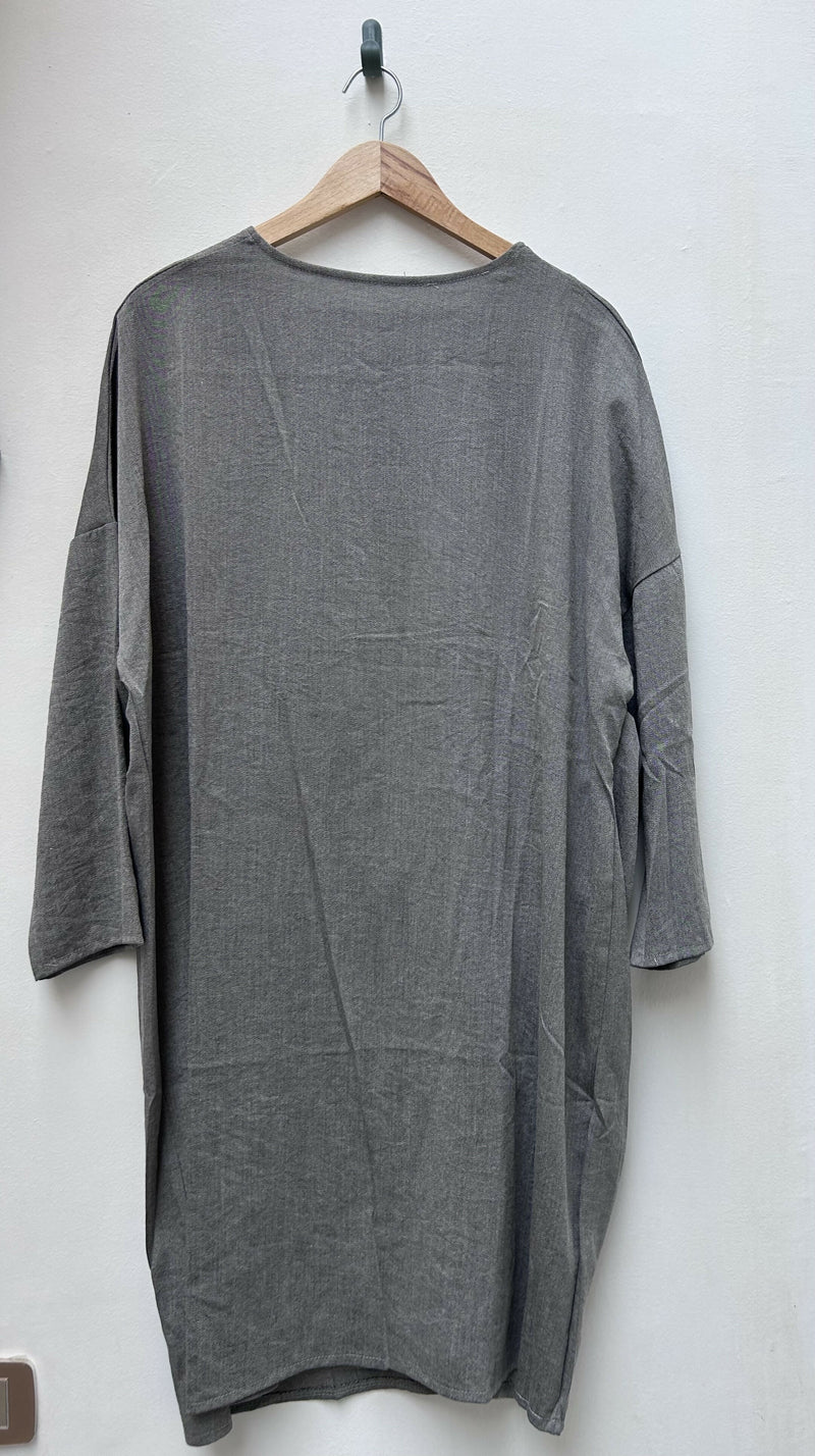 Grey Modern Galabeya Size L-XL