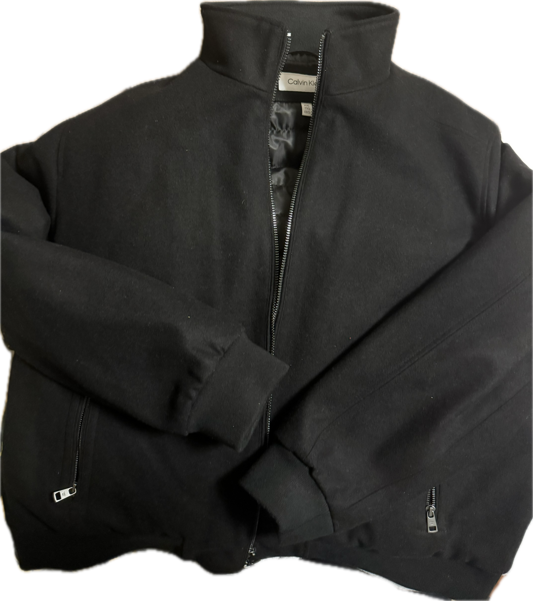 Calvin Klein Men's Wool Jacket Black Heather XXL