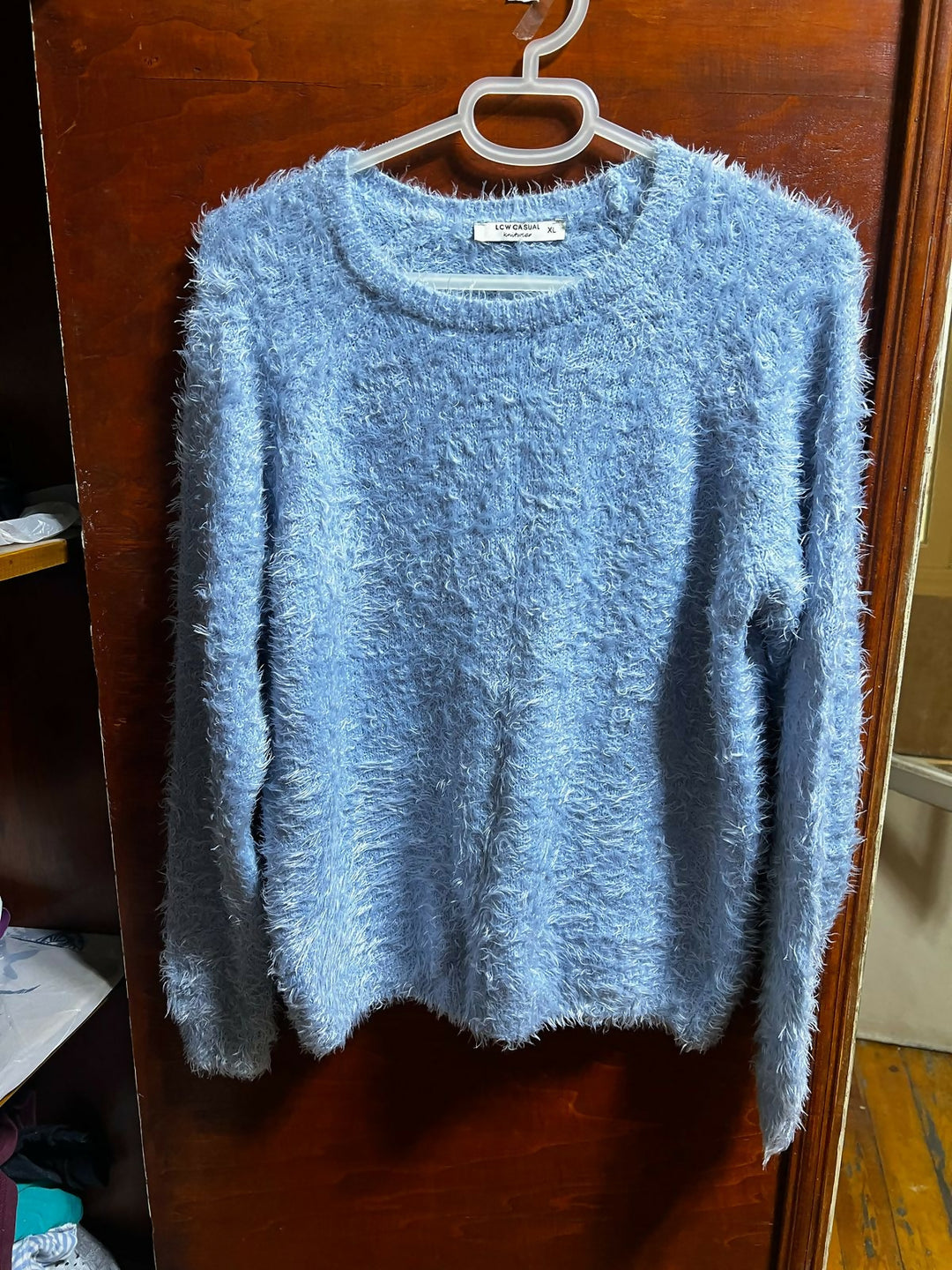 LCW Furry Blue Winter Pullover