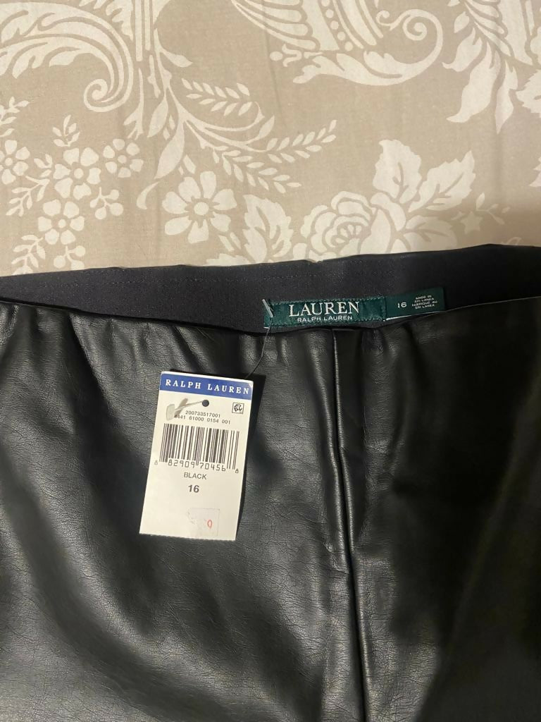 Ralph Lauren Women Leather Pants Size: 16 NEW WITH TAG
