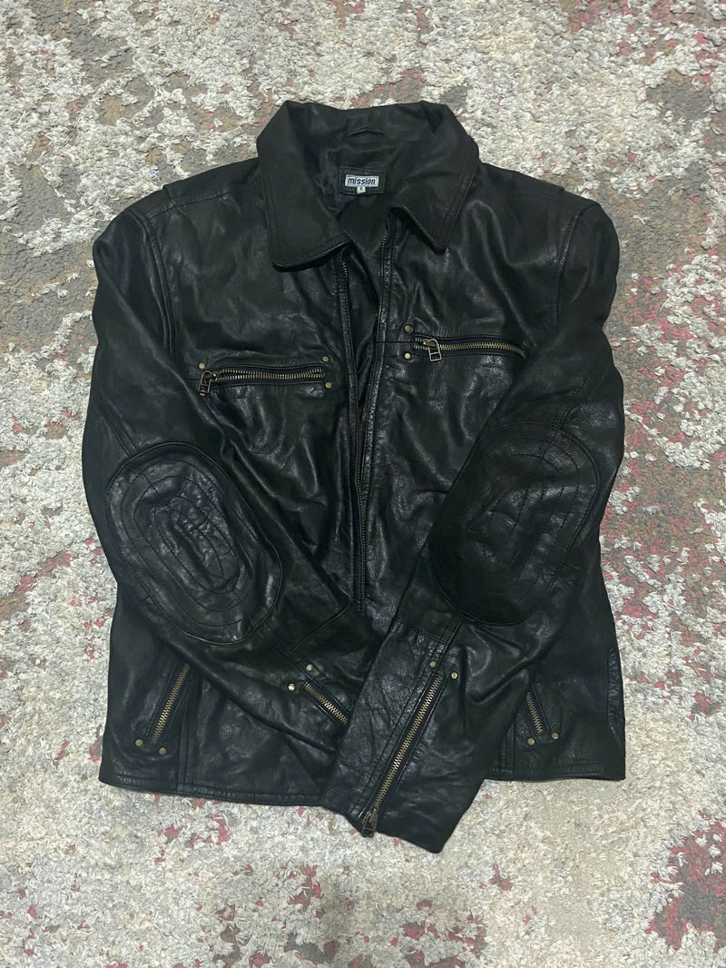 Genuine Black Leather Jacket Size: S/M