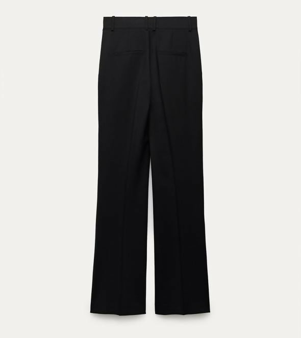 Zara New Black High Rise Wool Pants Size: L NEW WITH TAG