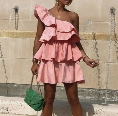 Zara Pink Ruffled Dress