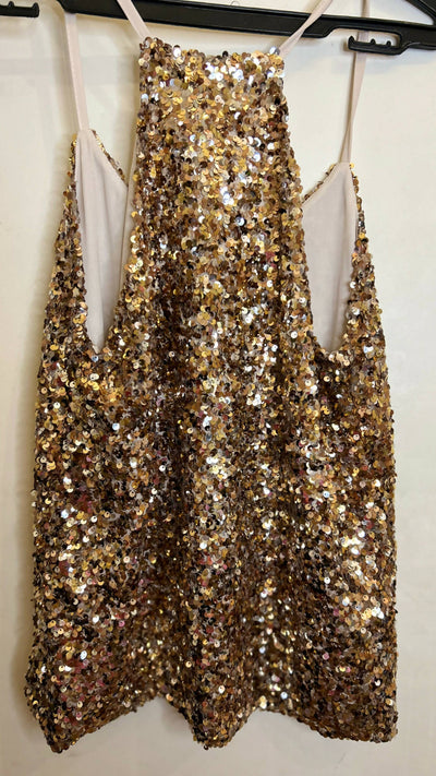 Gold Sequin Top Size: S/M