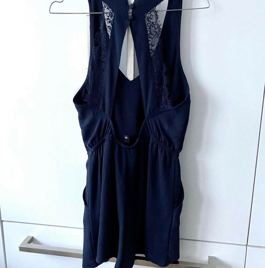 H&M Navy Backless Sleeveless Romper Size 38
