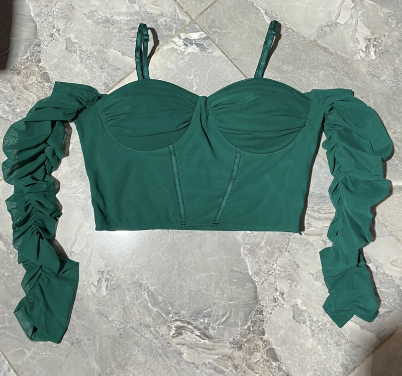 Green Crop Top Size: M