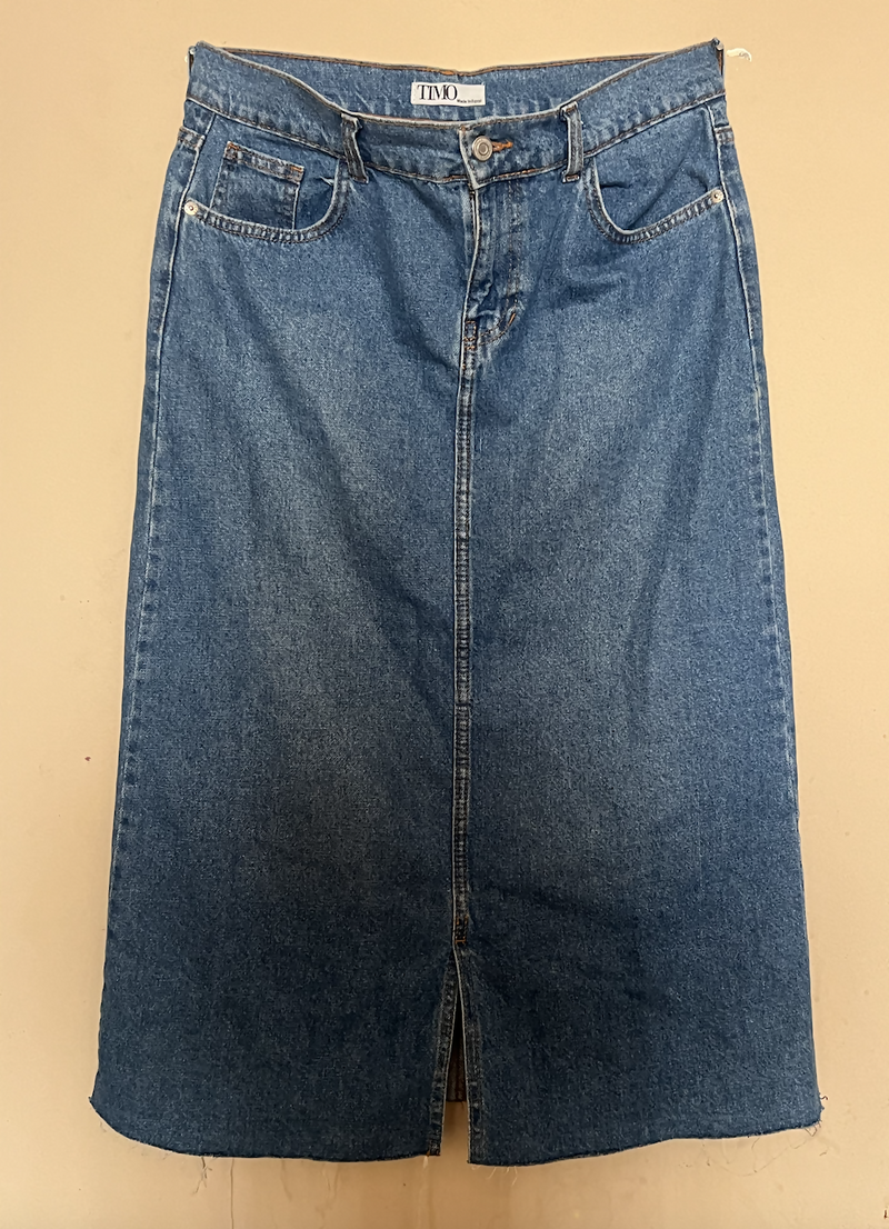 Blue Denim Maxi Skirt Size M-L