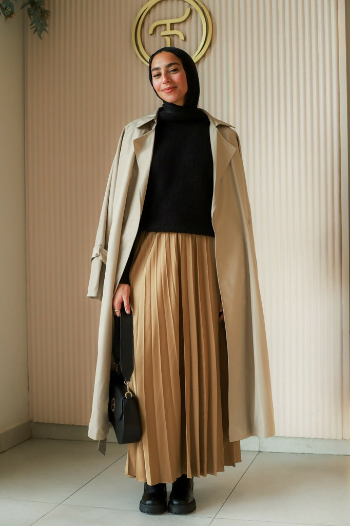 Café Satin Accordion Skirt (Size 1)