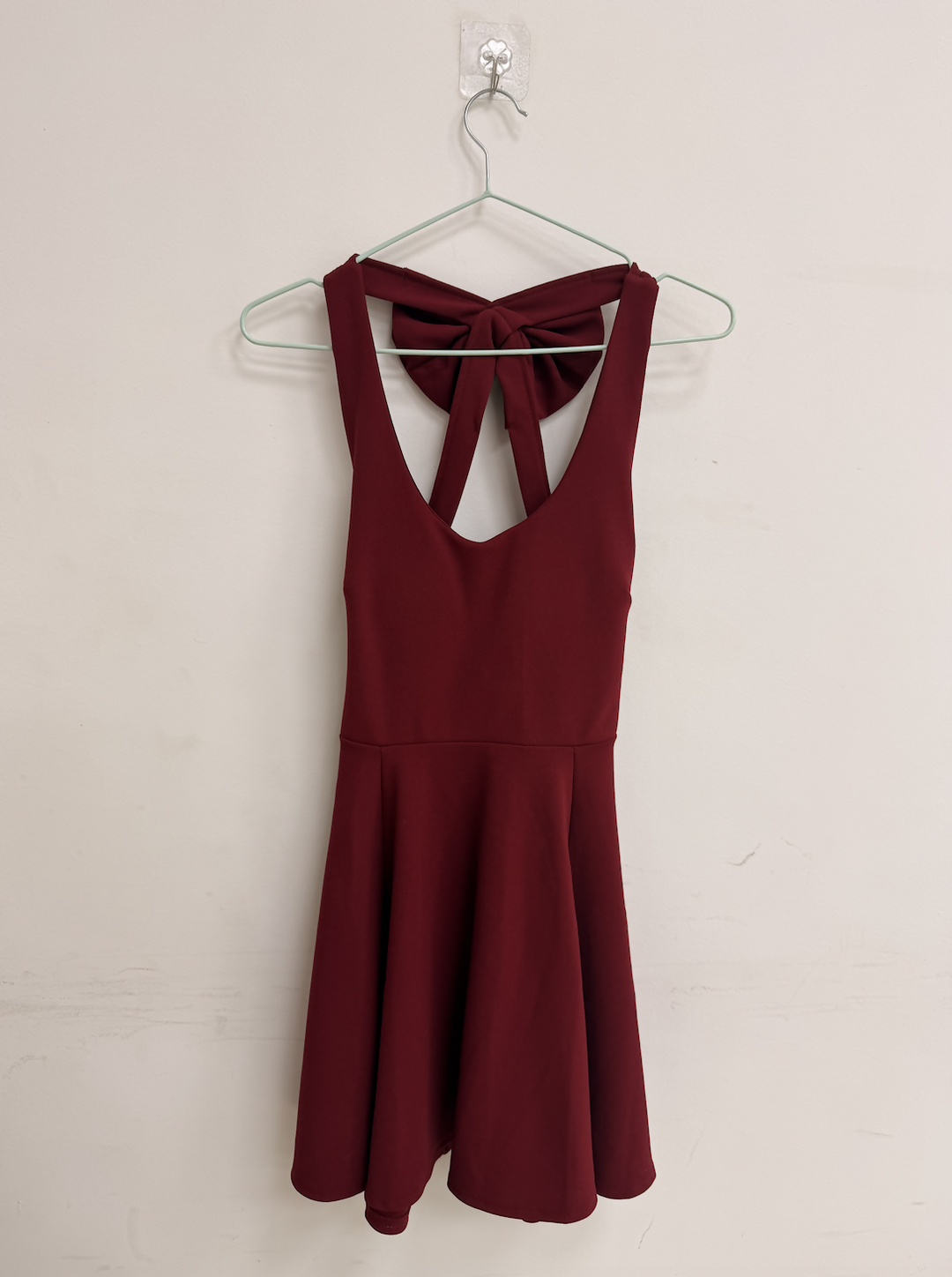 Burgundy Dress with Back Bow S-M