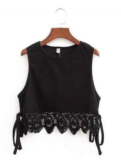 Zara Black Cropped Top Size: L