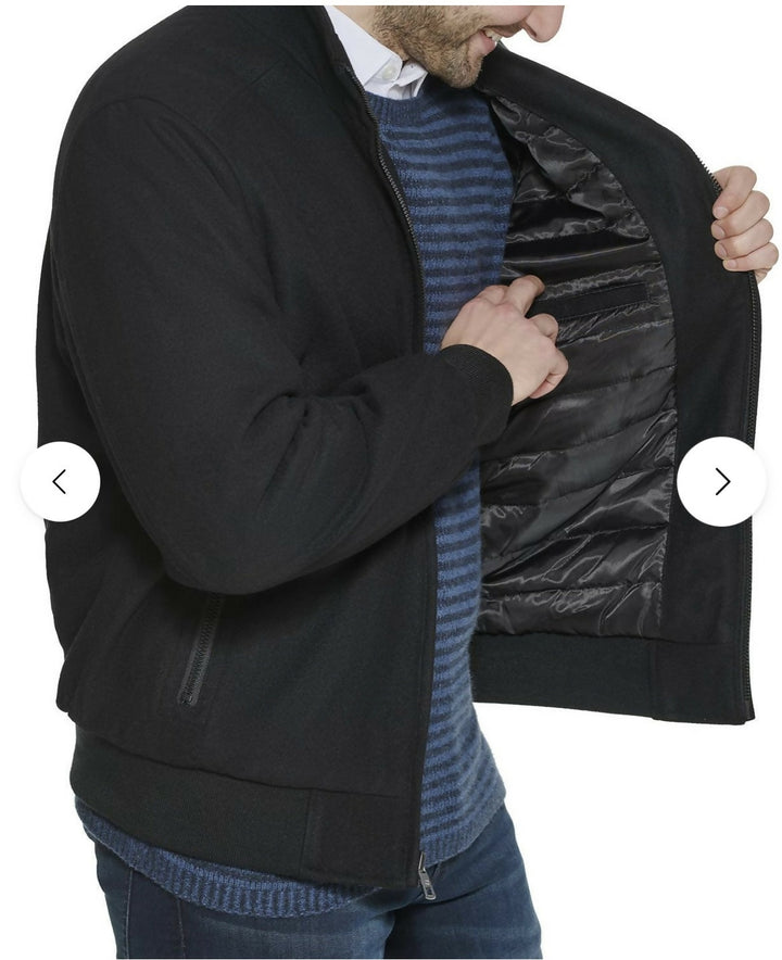 Calvin Klein Men's Wool Jacket Black Heather XXL