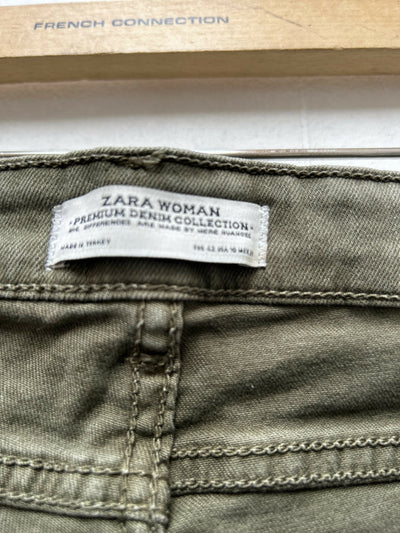 Zara Olive Dirty Denim Size 42