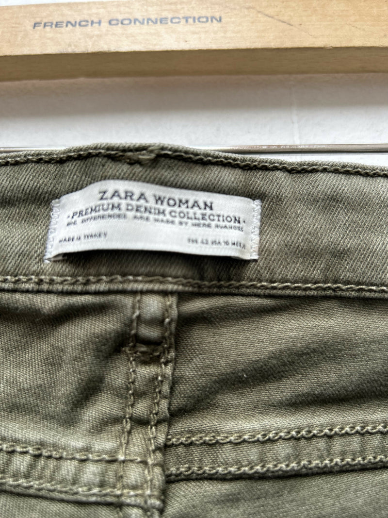 Zara Olive Dirty Denim Size 42