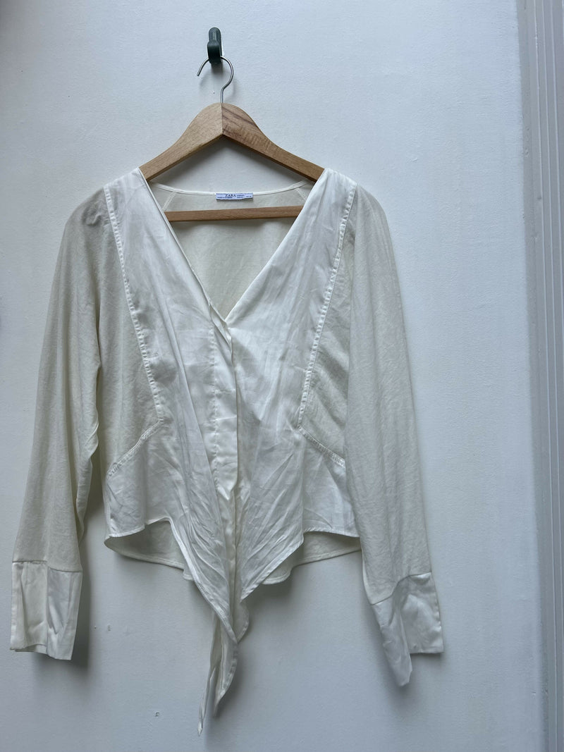 Zara White Blouse Size L