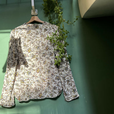 Esprit white floral blouse size 40