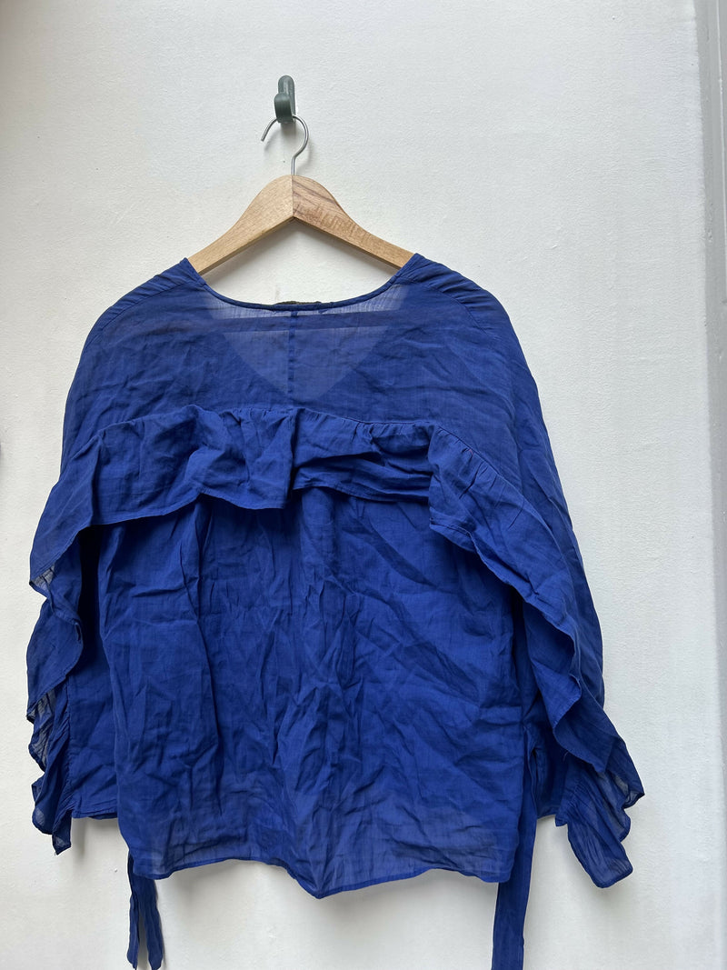 Zara Basic Blue Blouse Size L