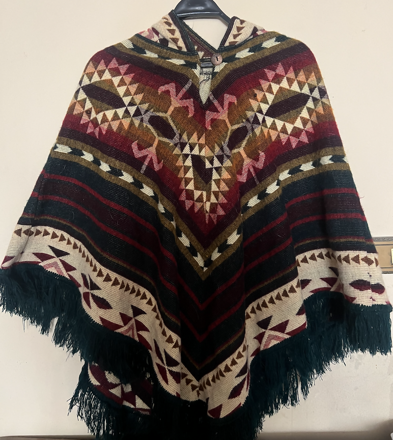 Mexican Wool Poncho Freesize