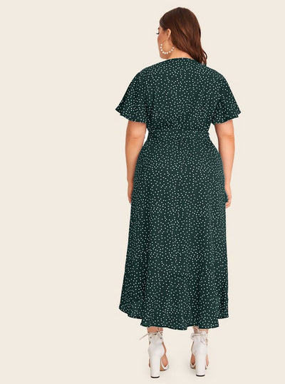 Polka Dots Green Dress S-M