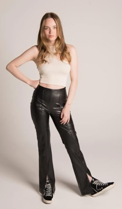 Marco Bergamo Black Leather Pants Size: XS/S