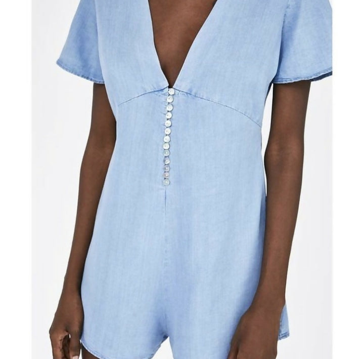 Zara Denim Romper Size: S NEW WITH TAG