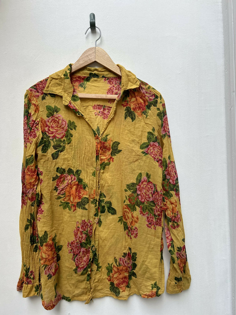 Mustard Floral Blouse Size XXL