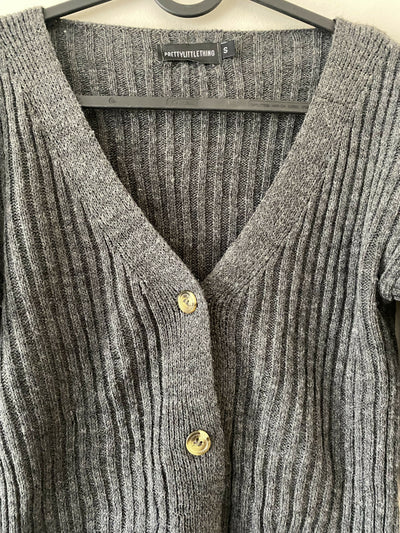 Pretty Little Thing Dark Gray cardigan Size: S