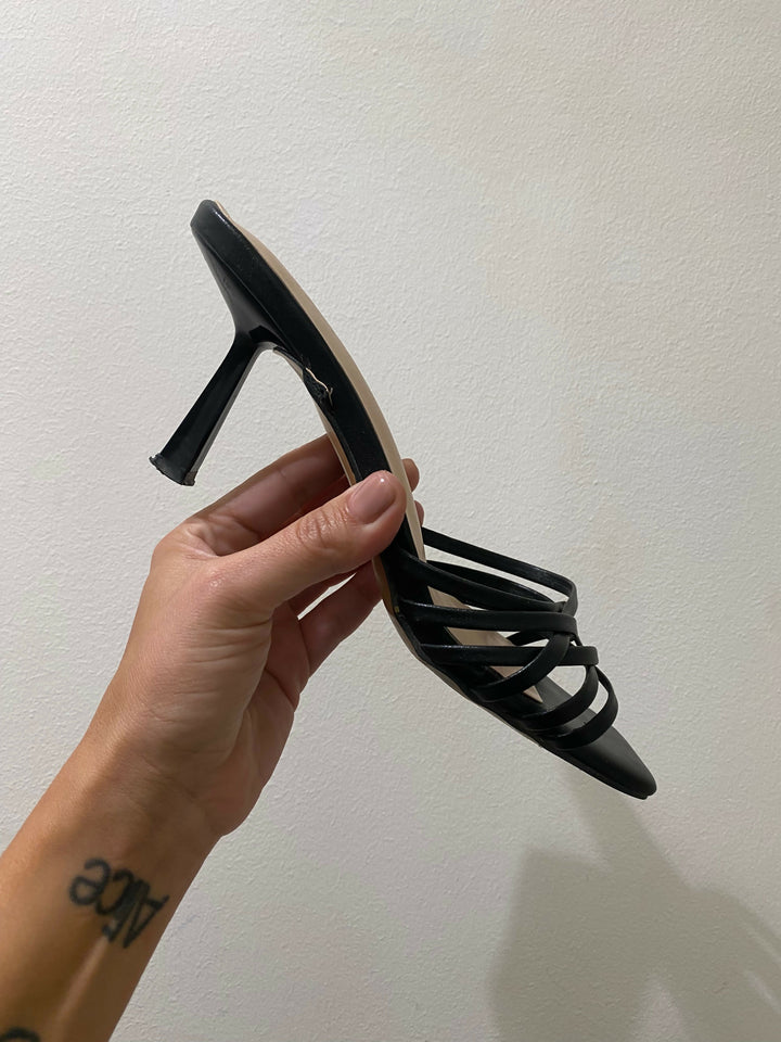 Pixi Black Criss Cross strappy Heels