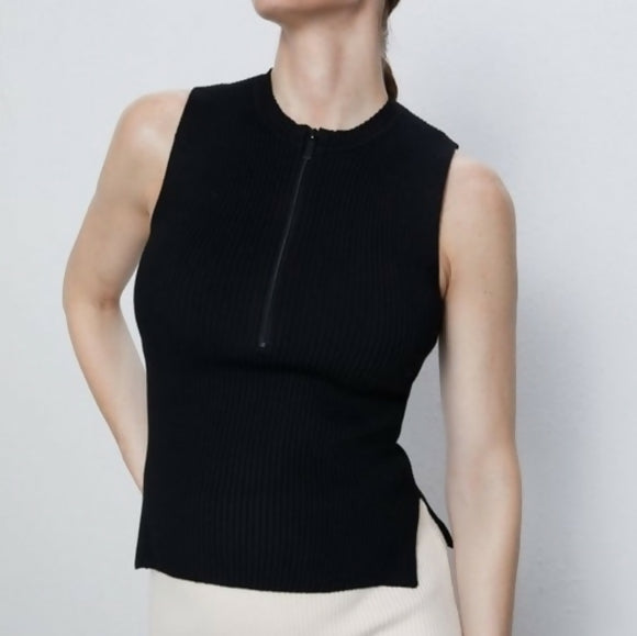 Zara Ribbed Knit Top:M