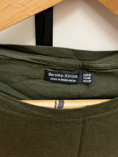 Bershka Olive Green T-Shirt Size M