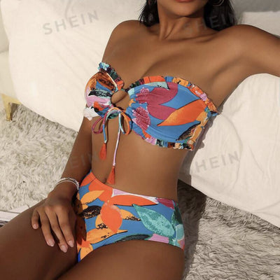 SHEIN Multicolor Swimsuit Size: M