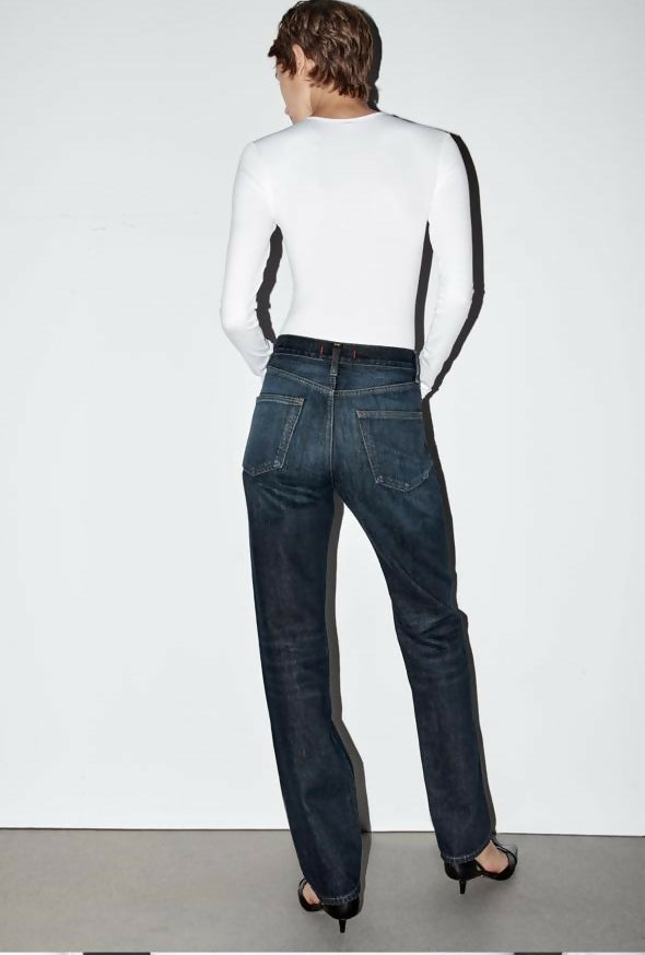 Zara New Straight Fit Dark Blue Jeans Size: 38