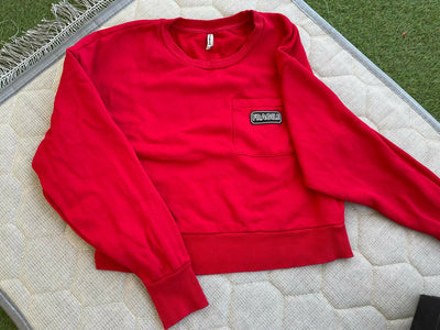 Stradivarius Red Sweatshirt Size: S