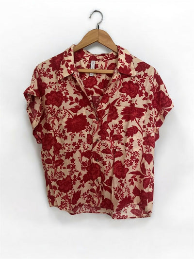 Mango Floral Buttoned Shirt - Size M