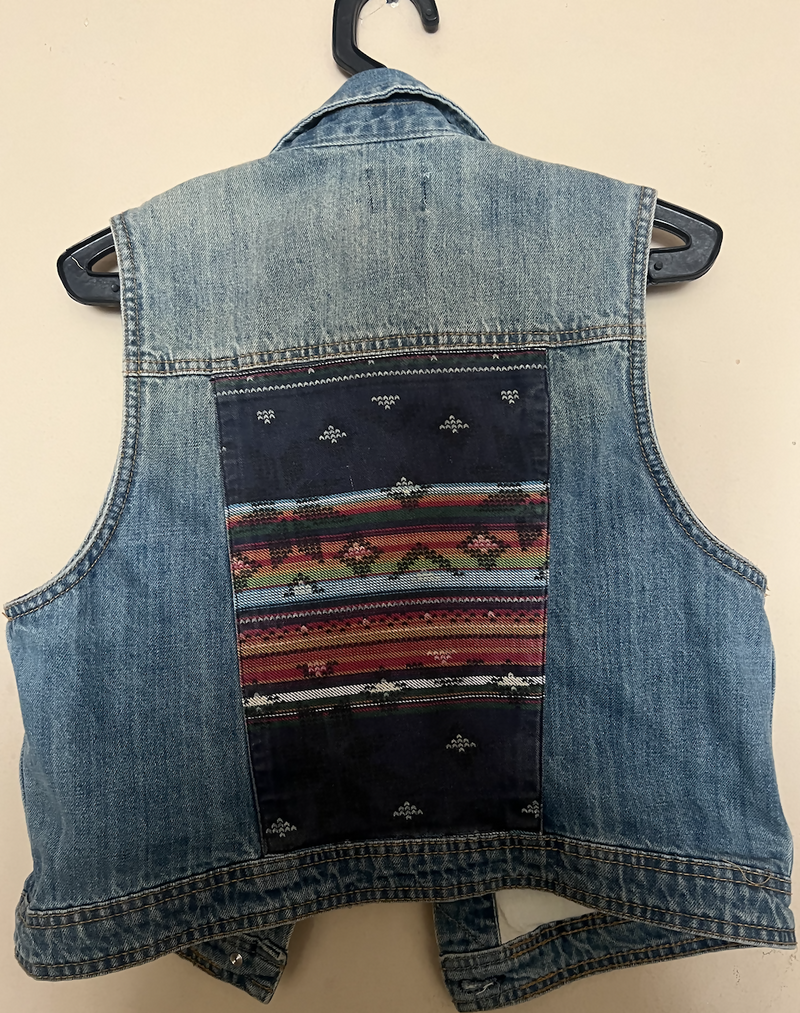 Printed Denim Vest Size: M/L