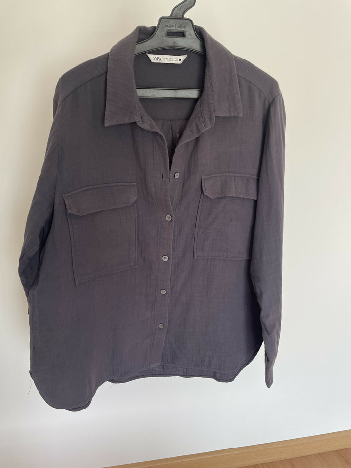 Zara Black/Grey Cotton Shirt