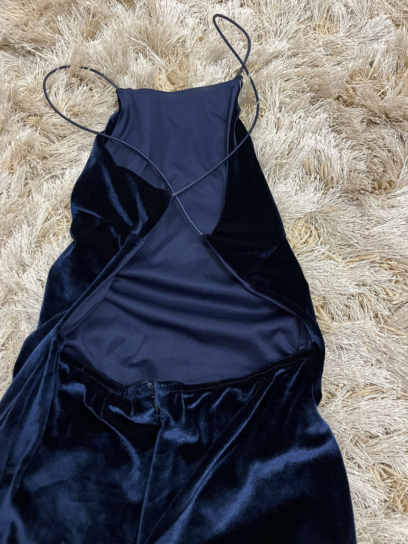 Misguided backless satin dress