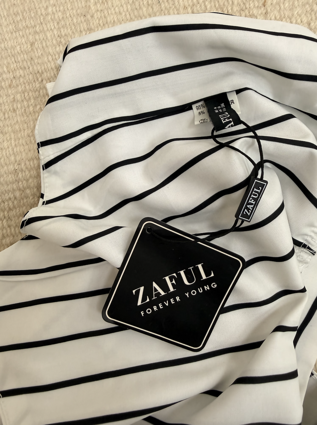 ZAFUL Striped White Top EU 36