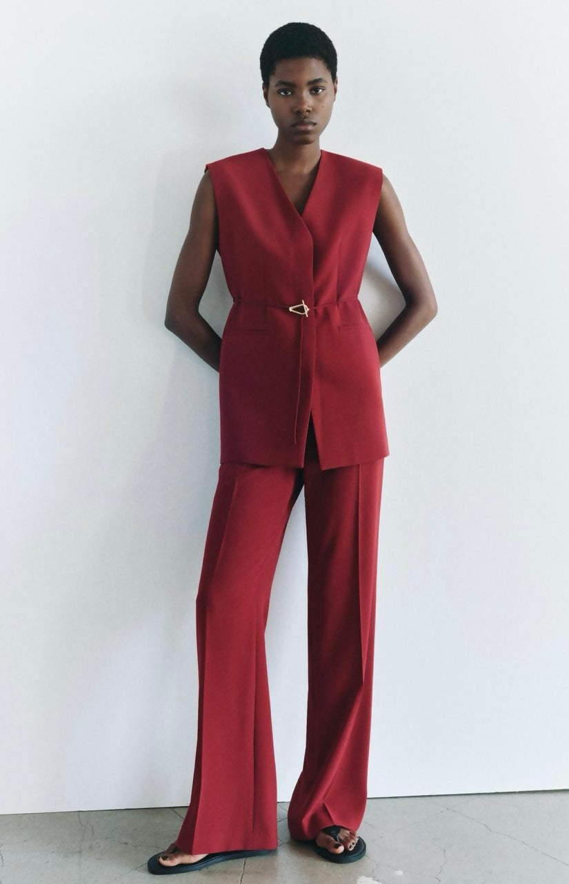 Zara High Waisted Straight leg Pants