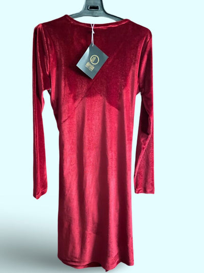 Velvet Dress / Burgundy Size M