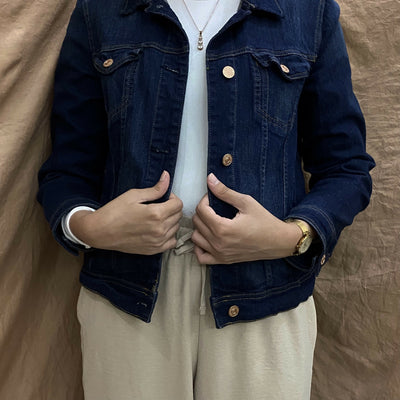 MANGO dark-wash denim jacket