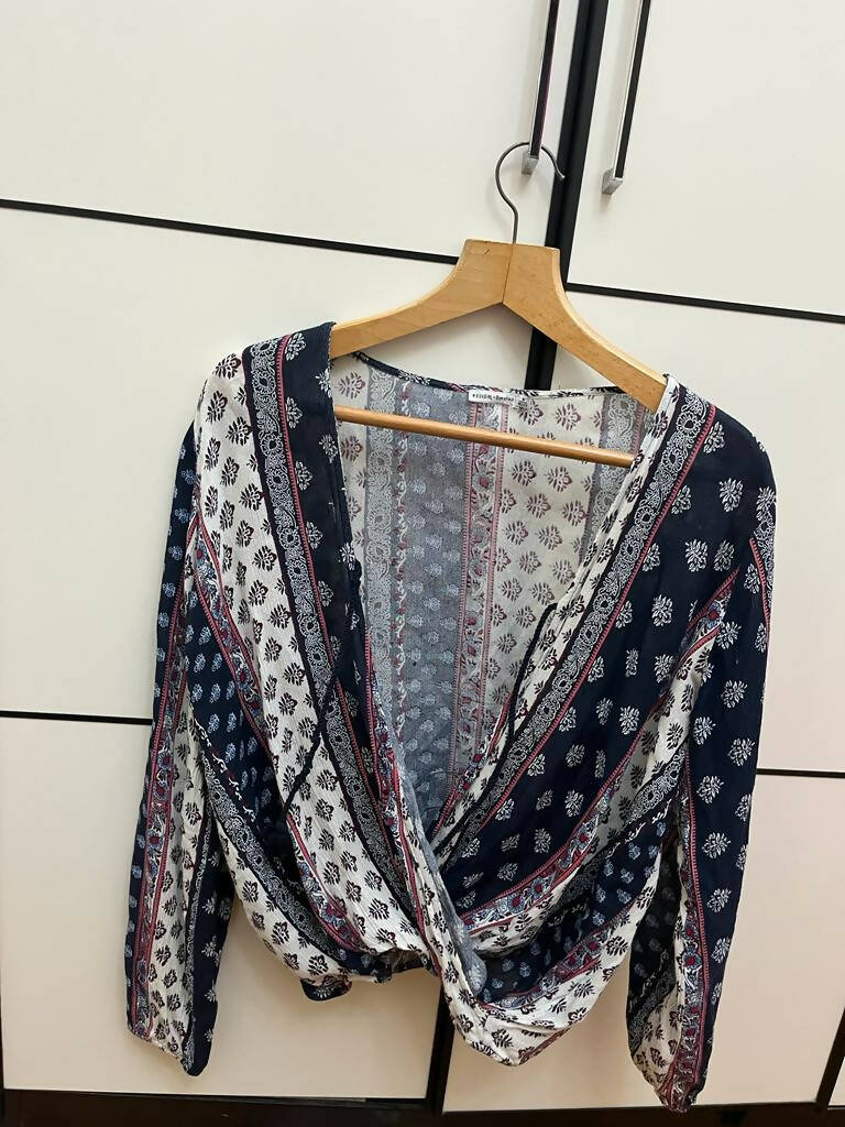 Bershka Boho Patterned Top Size M