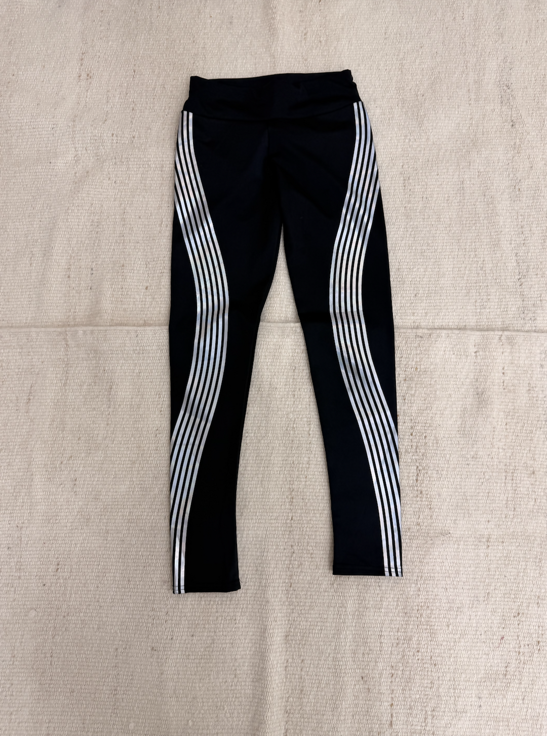 Reflective Sports Leggings Black & Grey - Polyester Spandex