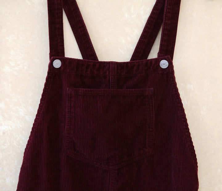 Topshop Corduroy Overall Burgundy Dress