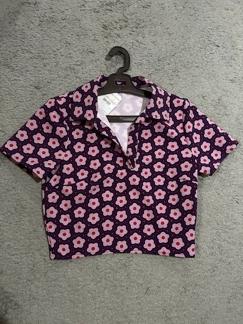 LCW Purple Floral Shirt Size: S/M NEW WITH TAG