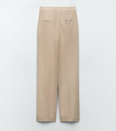 Zara New Linen Beige Pants Size: M